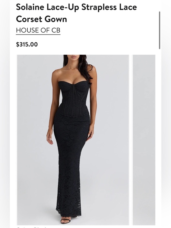 House of CB Dresses & Skirts - House of CB Black Strapless Corset Lace dress